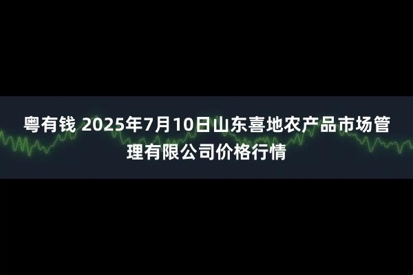 粤有钱 2025年7月10日山东喜地农产品市场管理有限公司价格行情